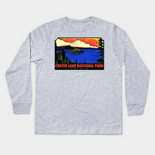 Crater Lake National Park Oregon Vintage Kids Long Sleeve T-Shirt